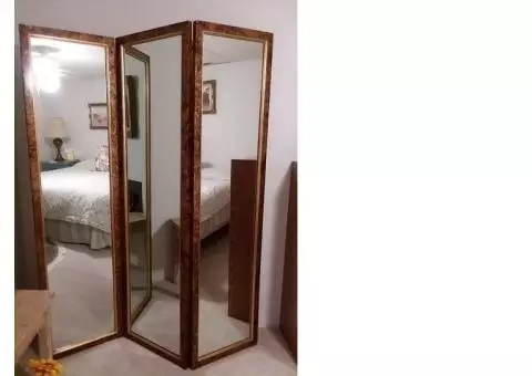 Three Panel Floor Mirror